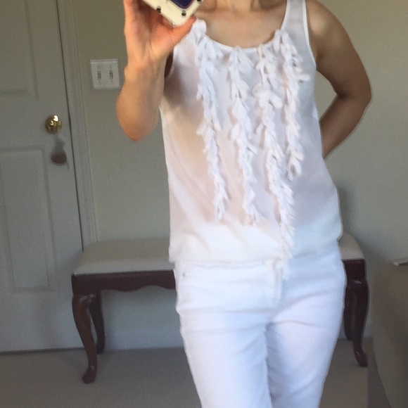 J CREW SLEEVELESS BLOUSE WITH RUFFLE DETAIL - Picture 3 of 9